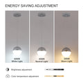 Pendant Light with Dimmable LED set of 3 chrome-acrylic-iron