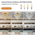 Gold Crystal Chandeliers,5 Tier Round Semi Flush Mount gold-crystal-iron