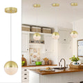 Pendant Light with Dimmable LED set of 3 gold-acrylic-iron