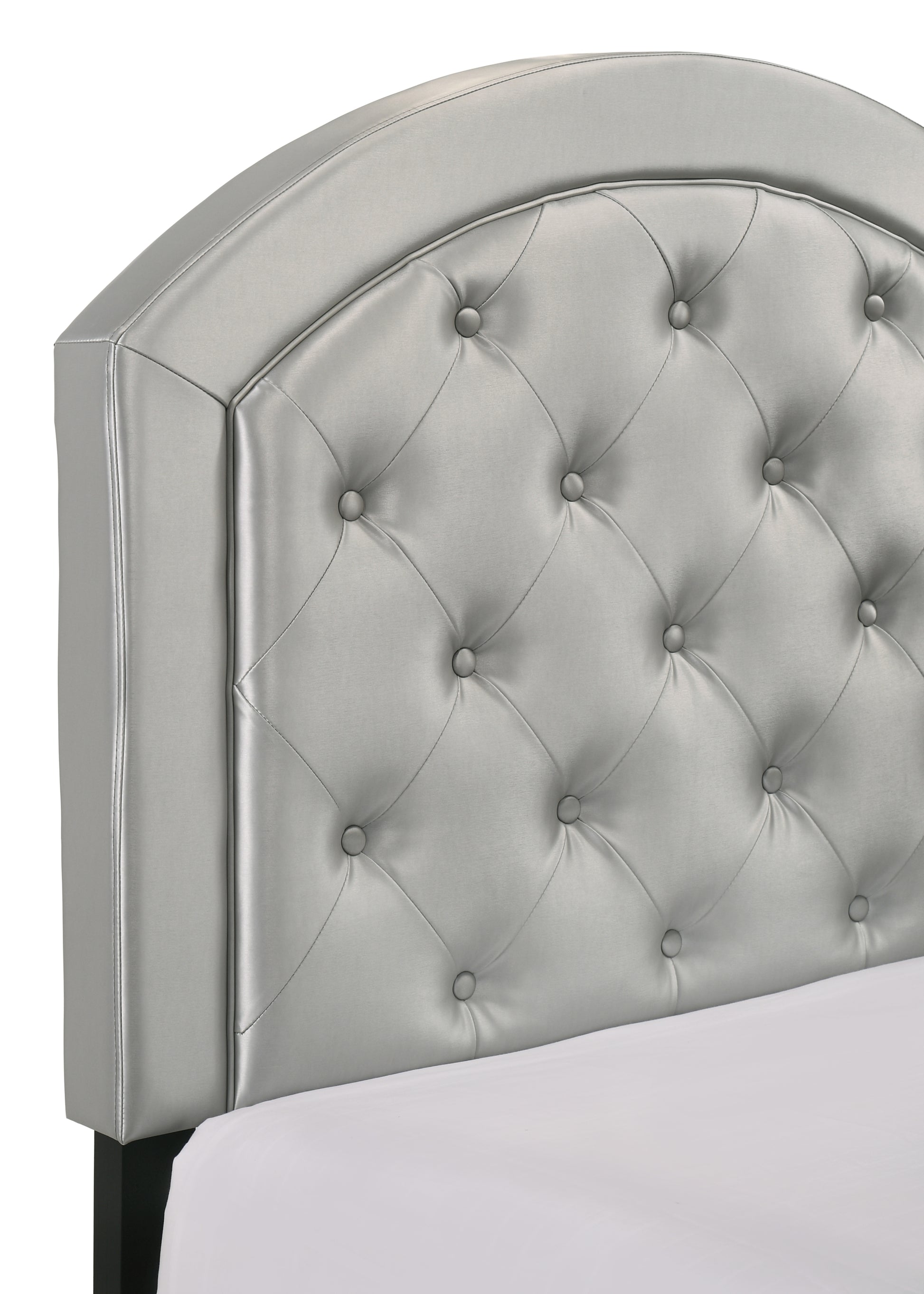 Full Upholstered Platform Bed with Adjustable silver-wood