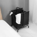 2 Tier Laundry Hamper 110L Large Oxford Clothes Basket black-fabric