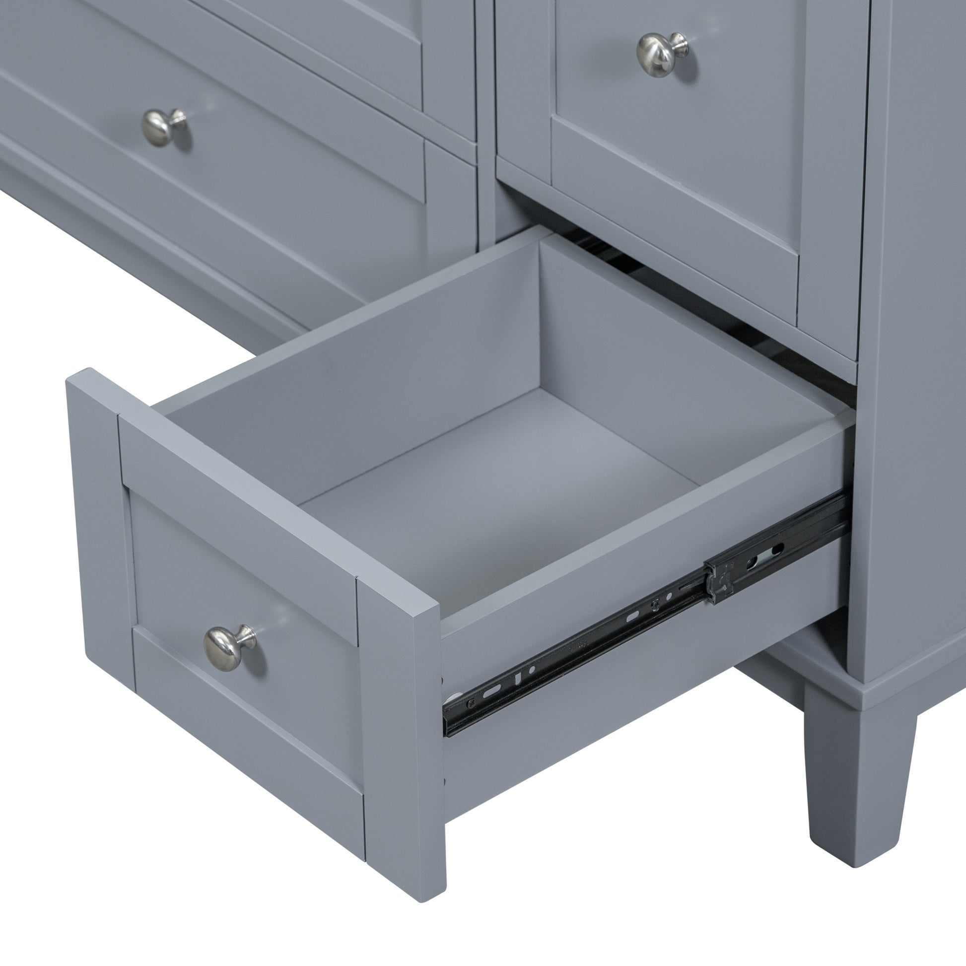 Cabinet Only 36" Bathroom Vanity Grey Blue Sink not grey-blue-solid wood+mdf