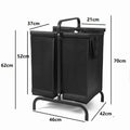 2 Tier Laundry Hamper 110L Large Oxford Clothes Basket black-fabric