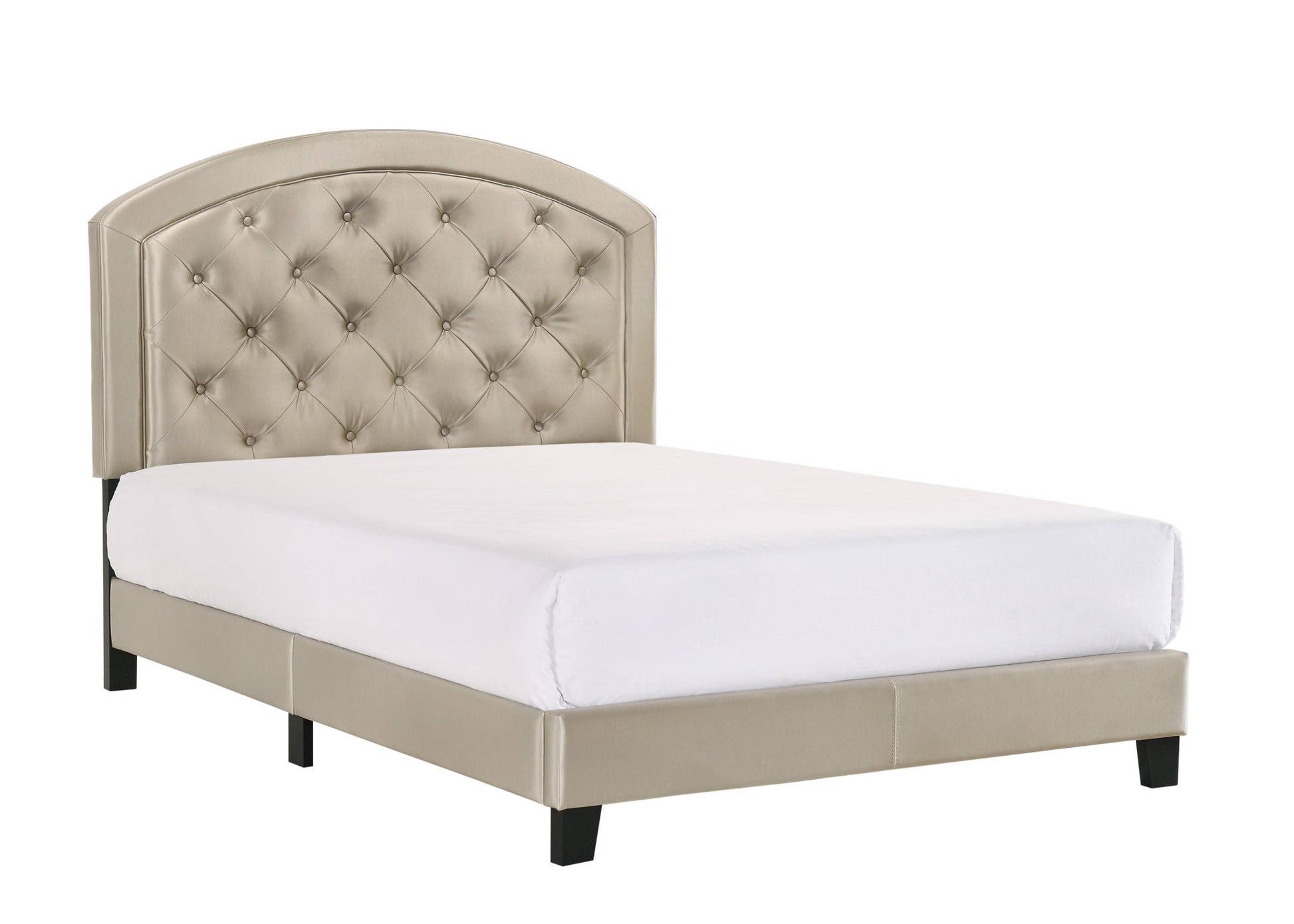 Full Upholstered Platform Bed with Adjustable gold-wood