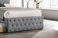 Contemporary Full Size Bed w Trundle Slats Light Grey light