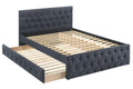 Contemporary Full Size Bed w Trundle Slats Charcoal charcoal