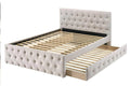 Contemporary Full Size Bed w Trundle Slats Light Brown light