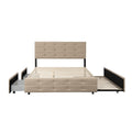 Queen Size Upholstered Platform Bed With Twin