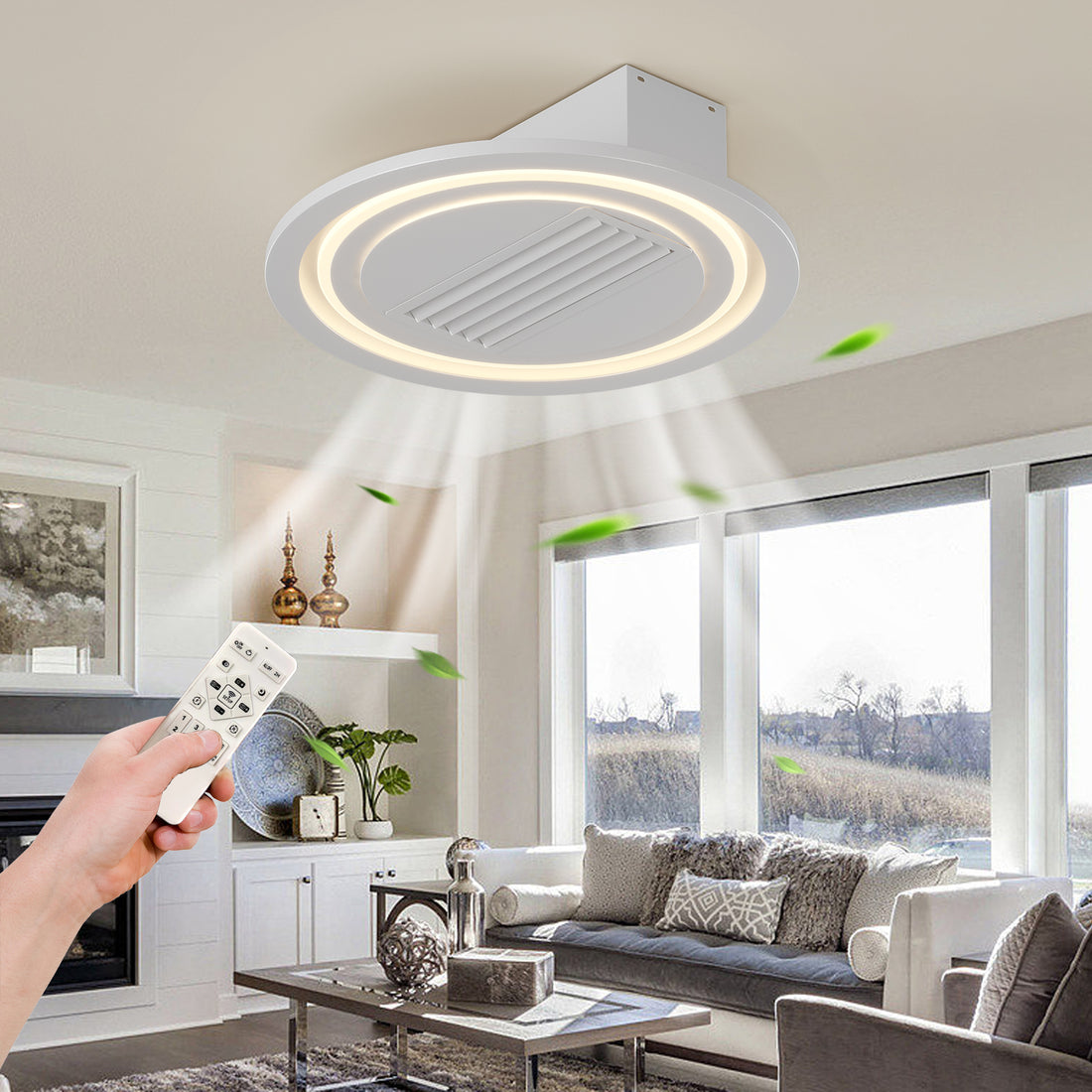 22Inches Bladeless Ceiling Fan With Lights Remote