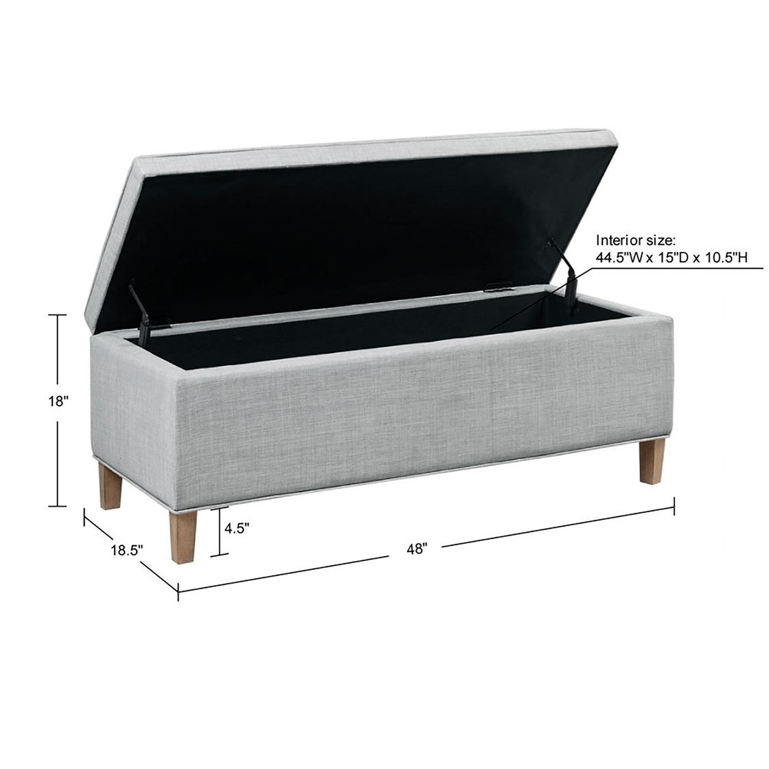 Rectangular Soft Close Storage Bench