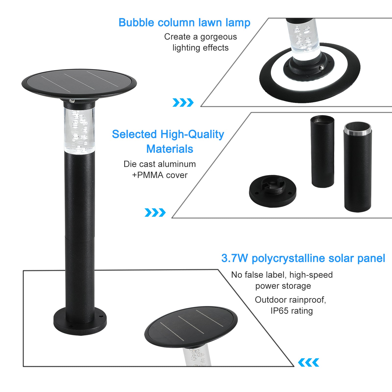 Solar Lawn Light With Dimmable Led