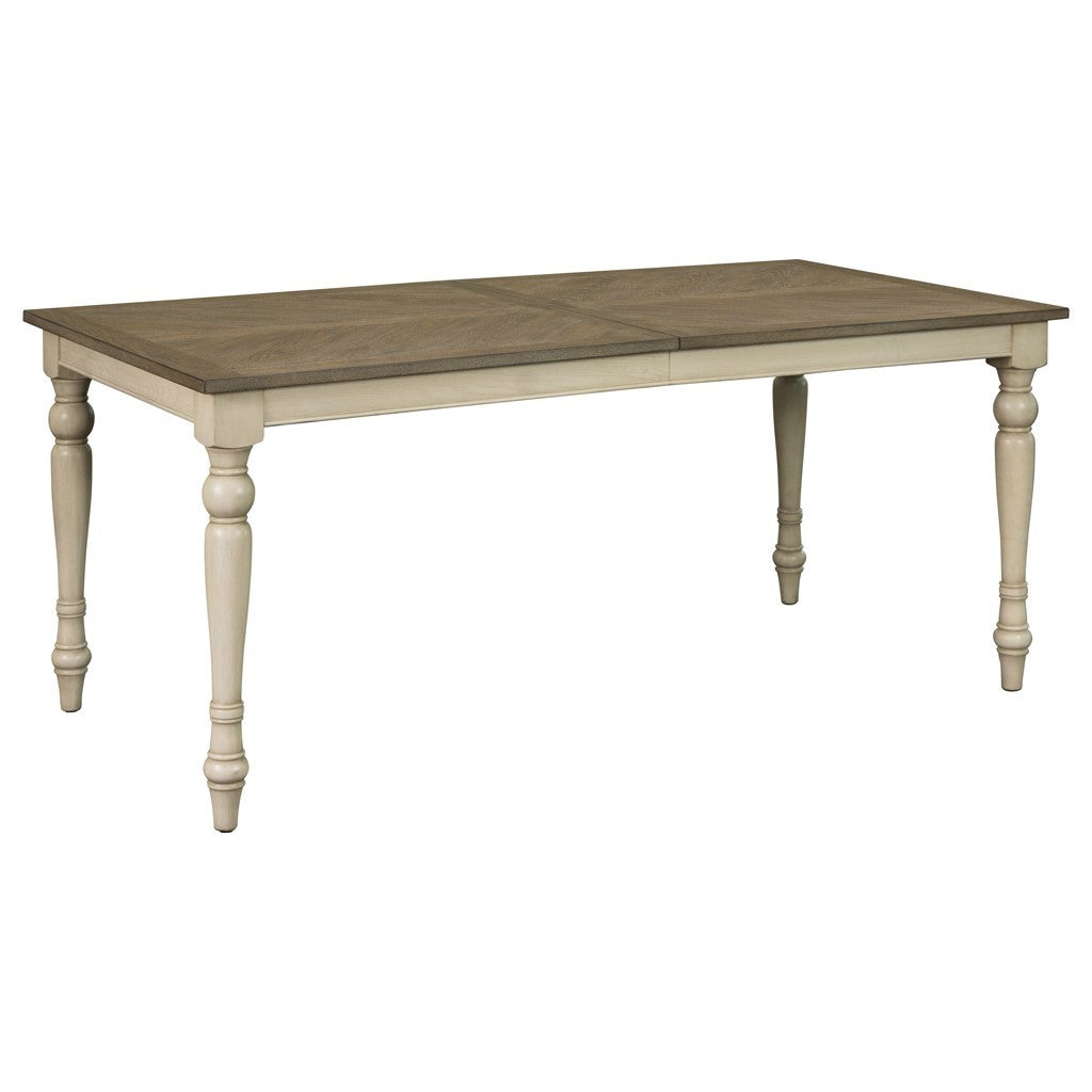 Rectangular Wood Dining Table brown+distressed white-wood