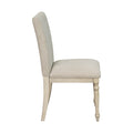 Upholstered Dining Chair with Turned Wood Legs Set of light grey-polyester