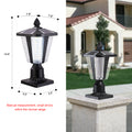 Solar Column Headlights With Dimmable LED black-pc-aluminium