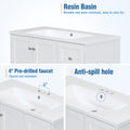 36 Inch Modern Bathroom Vanity with USB Charging, Two white-solid wood+mdf+resin