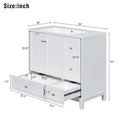 36 Inch Modern Bathroom Vanity with USB Charging, Two white-solid wood+mdf+resin