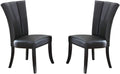 Black Faux Leather Upholstered Lines back Set of 2pc black-dining room-modern-dining chairs-ladder