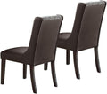 Modern Faux Leather Espresso Tufted Set of 2 Chairs espresso-brown-dining