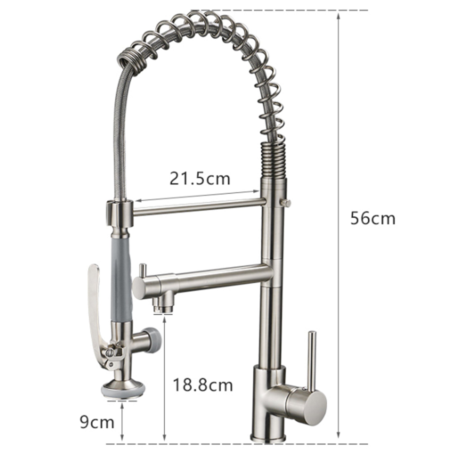 Commercial Kitchen Faucet Pull Down Sprayer Brushed brushed nickel-kitchen-contemporary-ceramic-brass