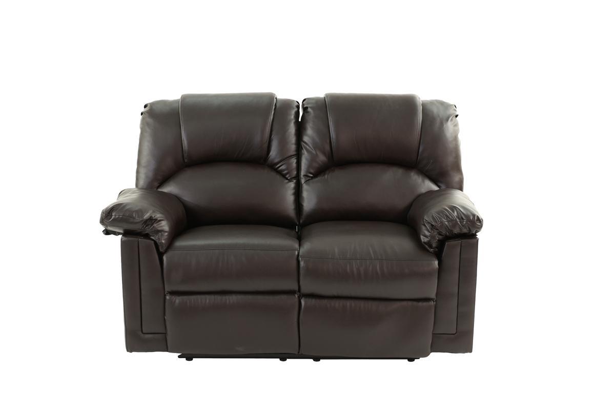 Motion Loveseat 1pc Couch Living Room Furniture Brown brown-faux leather-metal-primary living