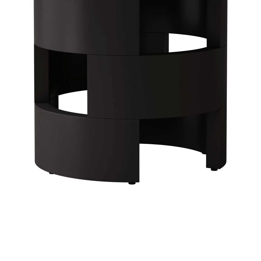 Black Hollow Cylindrical Base - Black Mdf