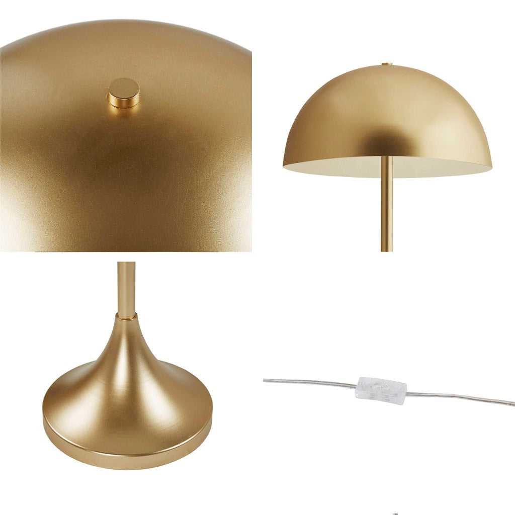 Dome Shaped 2 Light Metal Table Lamp