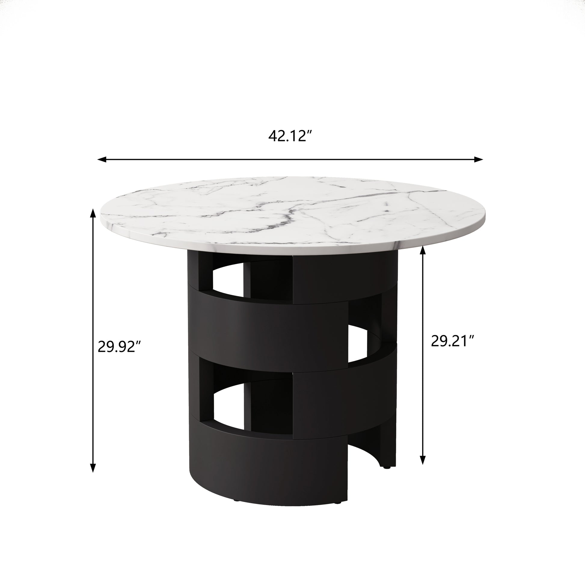 Black Hollow Cylindrical Base - Black Mdf