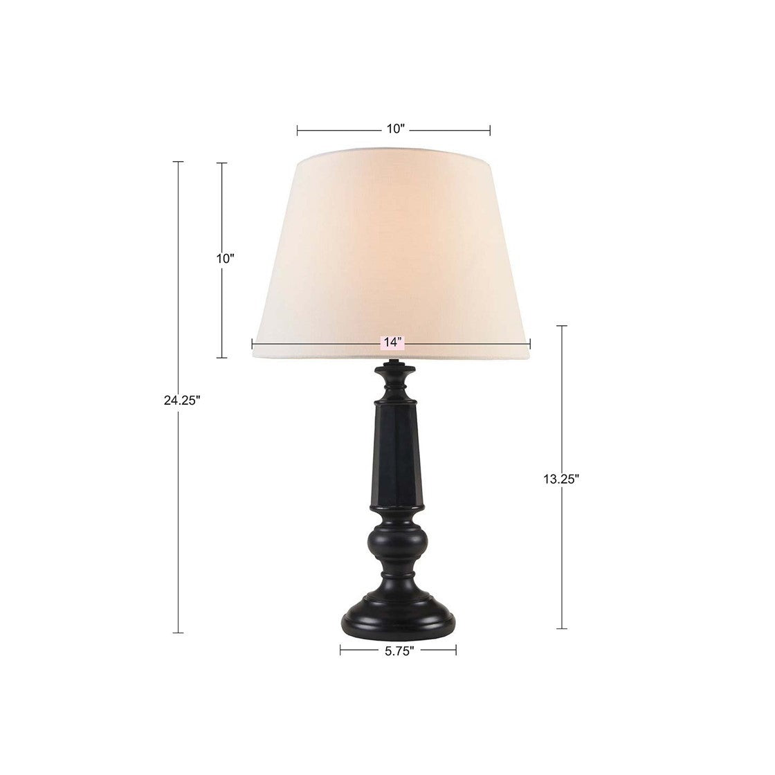 Black Faceted Table Lamp 24.25"h