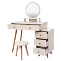 Makeup Vanity Table with Cushioned Stool