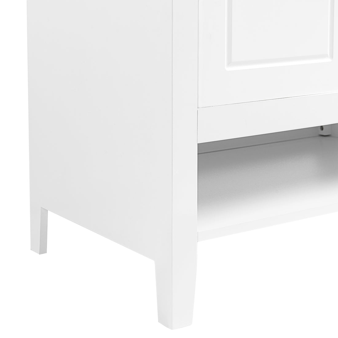 30" Bathroom Vanity with Sink, Multi functional white-solid wood+mdf