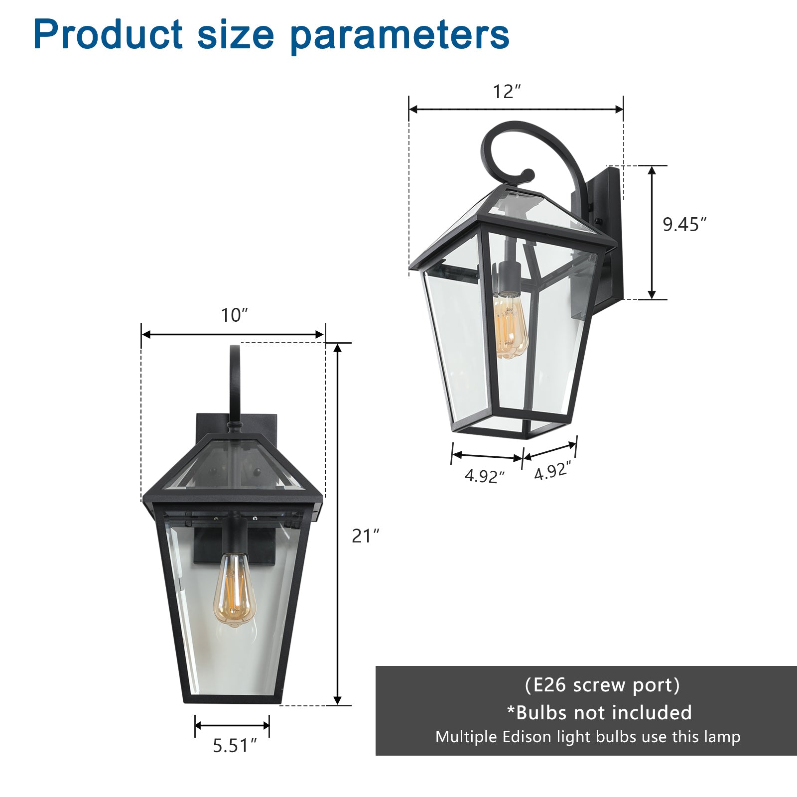 Modern Outdoor Waterproof Wall Lamp black-modern-glass-aluminium