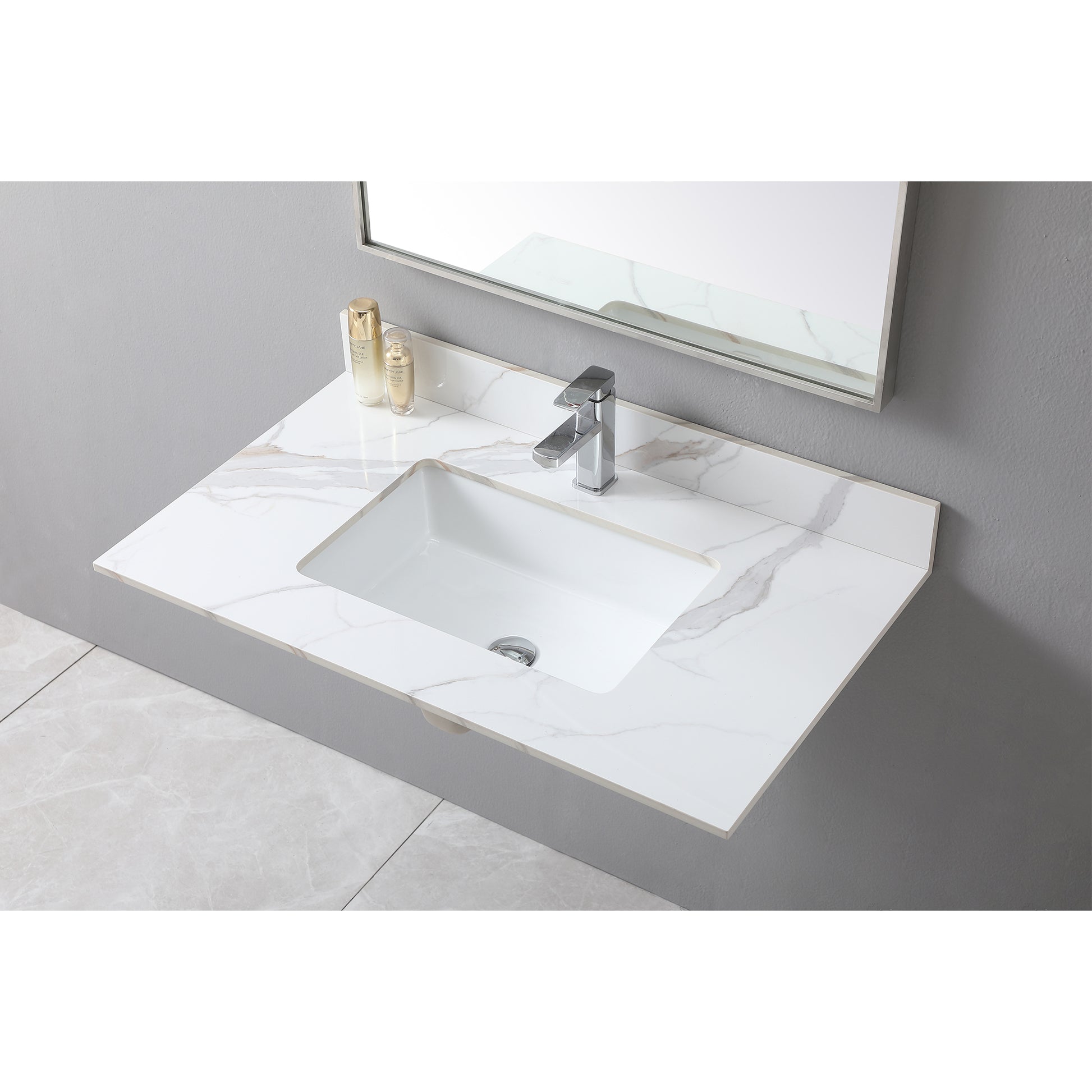 Montary 37inch bathroom vanity top stone carrara gold white-sintered stone