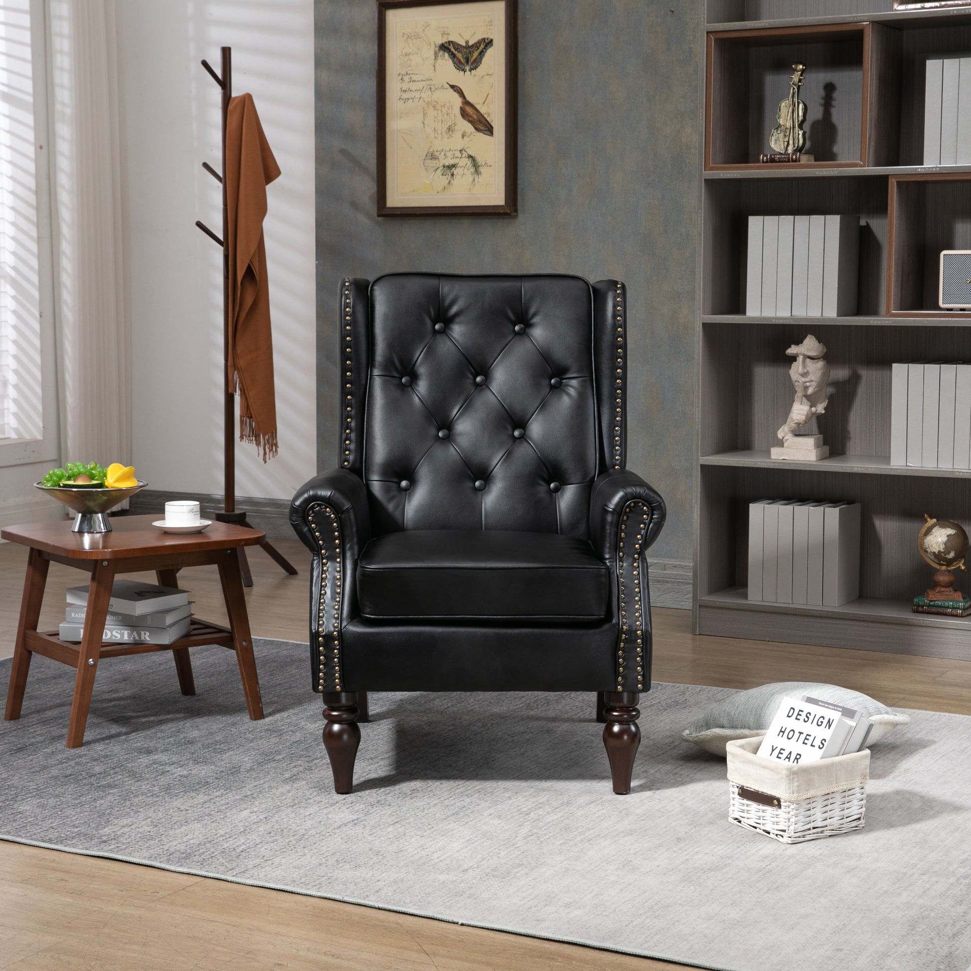 Coolmore Wood Frame Armchair, Modern Accent Chair