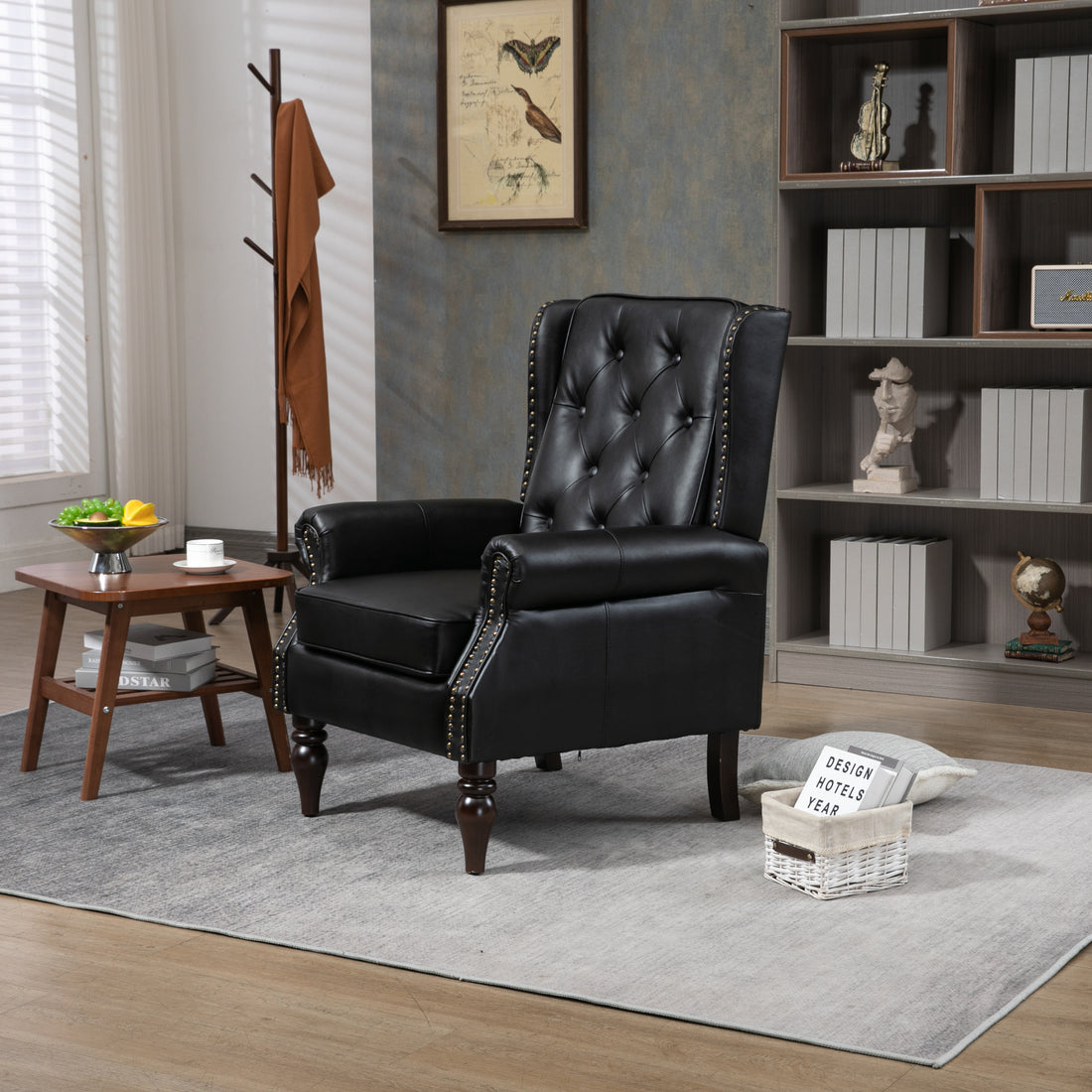 Coolmore Wood Frame Armchair, Modern Accent Chair