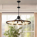 8 Light Retro Farmhouse Chandelier For Kitchen,