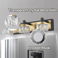 LED 3 Light Modern Crystal Bathroom Vanity Light Over yellow brown-luxury-modern-iron