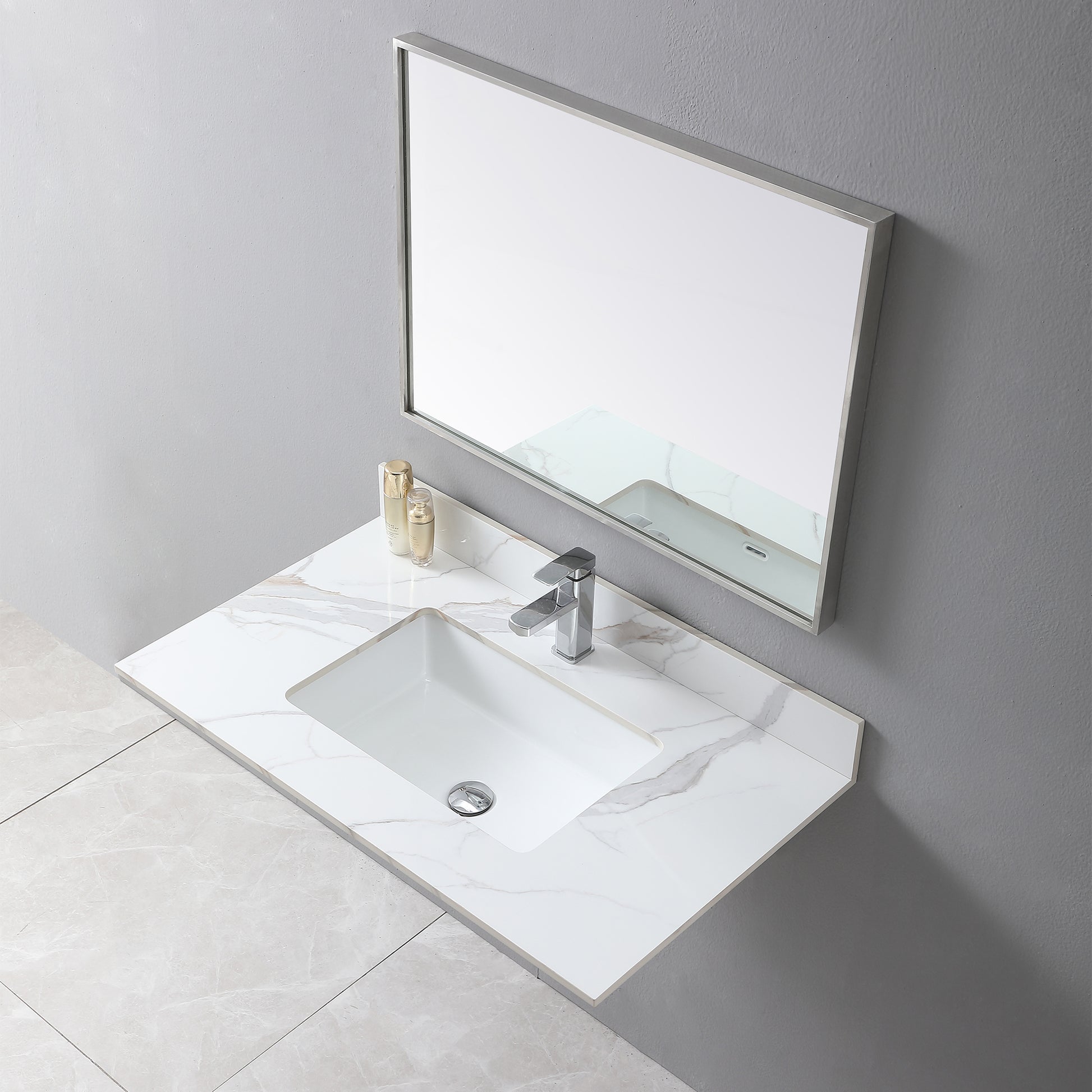 Montary 37inch bathroom vanity top stone carrara gold white-sintered stone