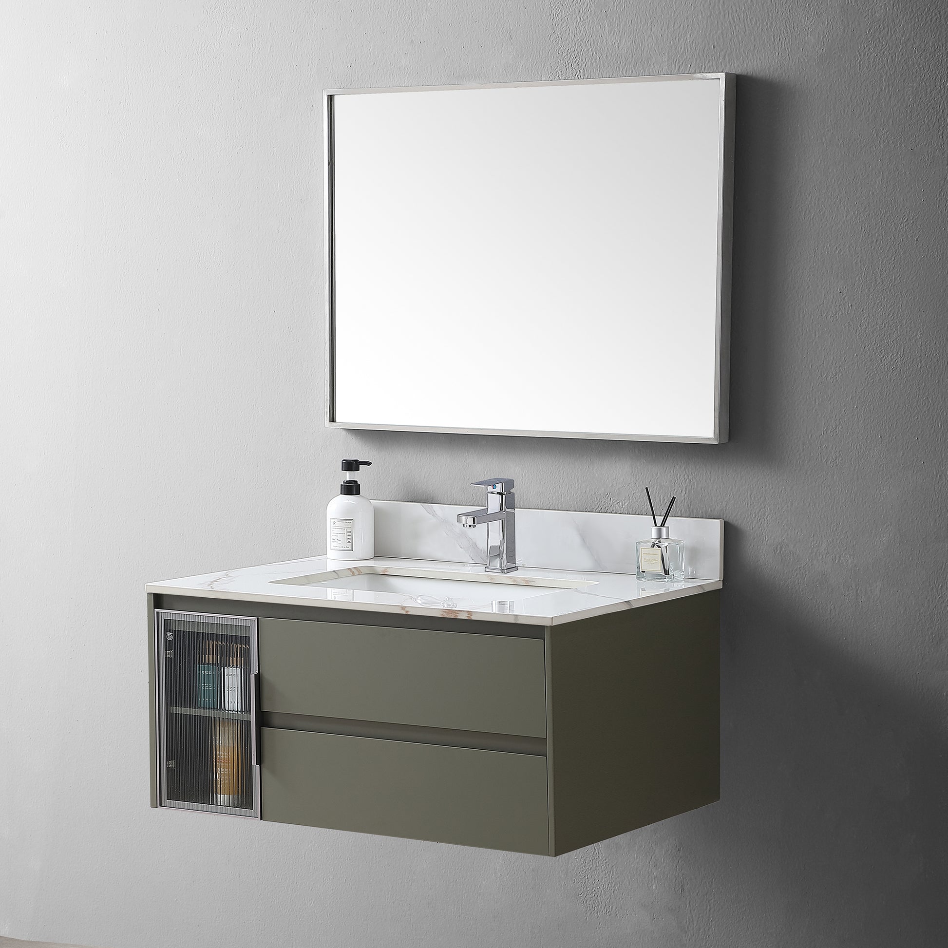 Montary 31inch bathroom stone vanity top carrara gold white-sintered stone