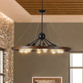 8 Light Retro Farmhouse Chandelier For Kitchen,