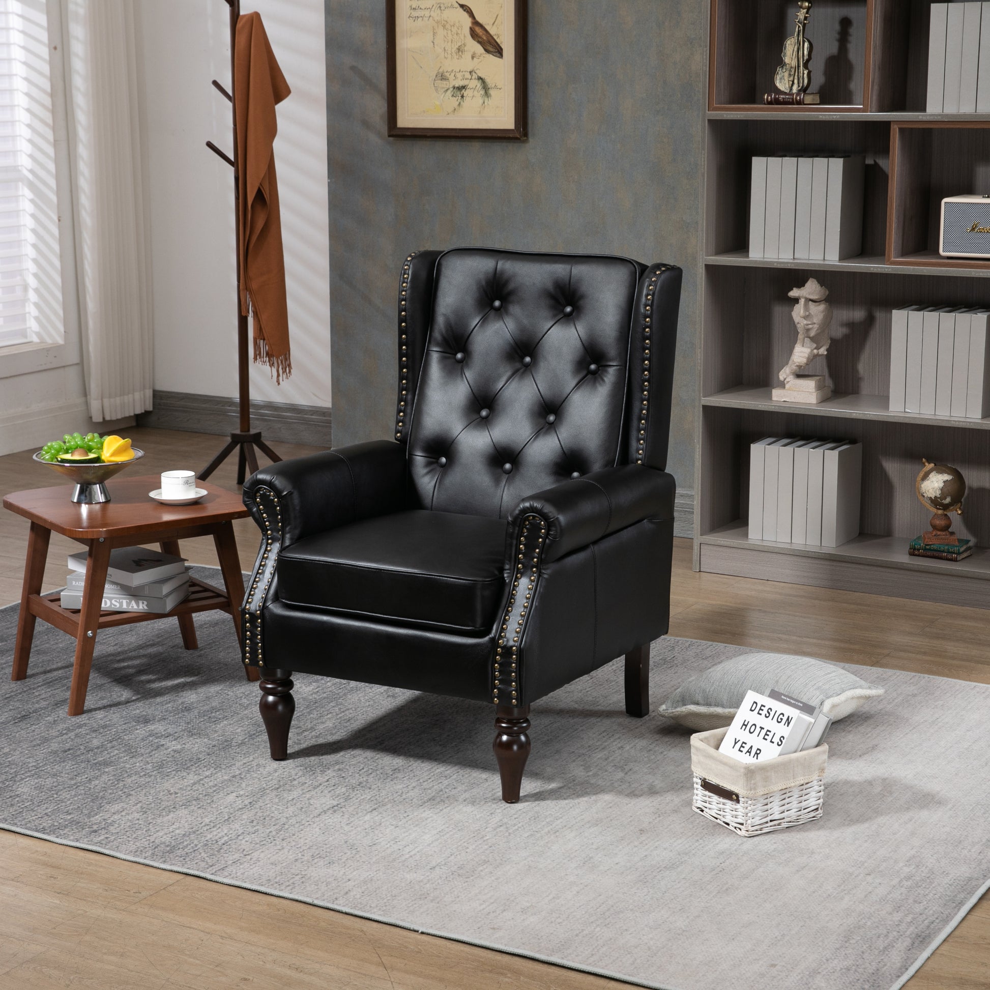 Coolmore Wood Frame Armchair, Modern Accent Chair