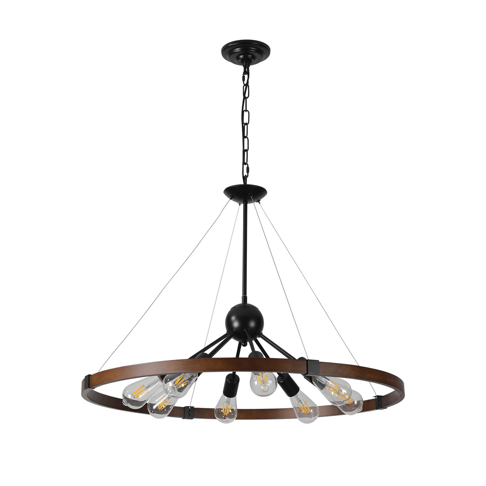 8 Light Retro Farmhouse Chandelier For Kitchen,