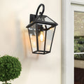 Modern Outdoor Waterproof Wall Lamp 2pack black-traditional-glass