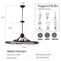 8 Light Retro Farmhouse Chandelier For Kitchen,