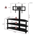 35.4 Inch Black Multi Function Tv Stand Height -