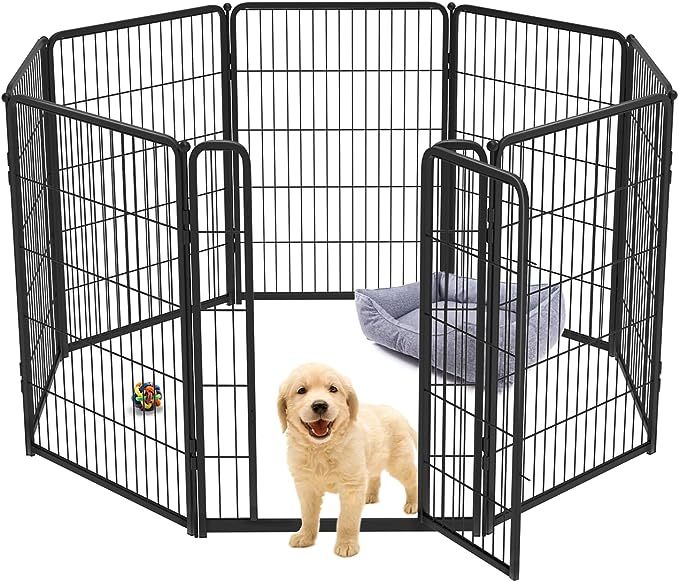 Dog Playpen Designed for Camping, Yard , 32" Height antique gray-steel