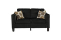 Living Room Furniture 2pc Sofa Set Black Polyfiber black-primary living space-cushion