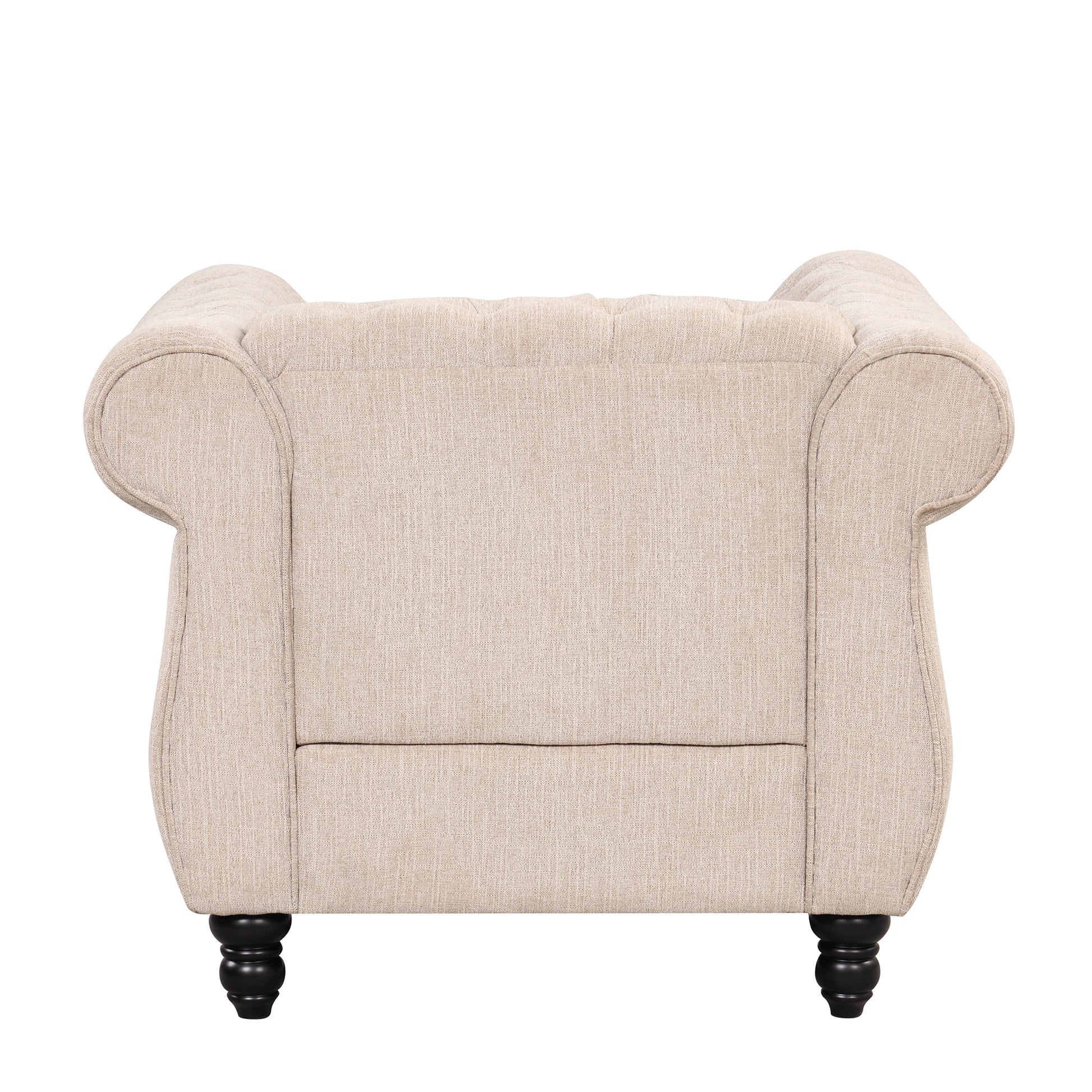 39" modern sofa Dutch plush upholstered sofa, solid beige-foam-polyester