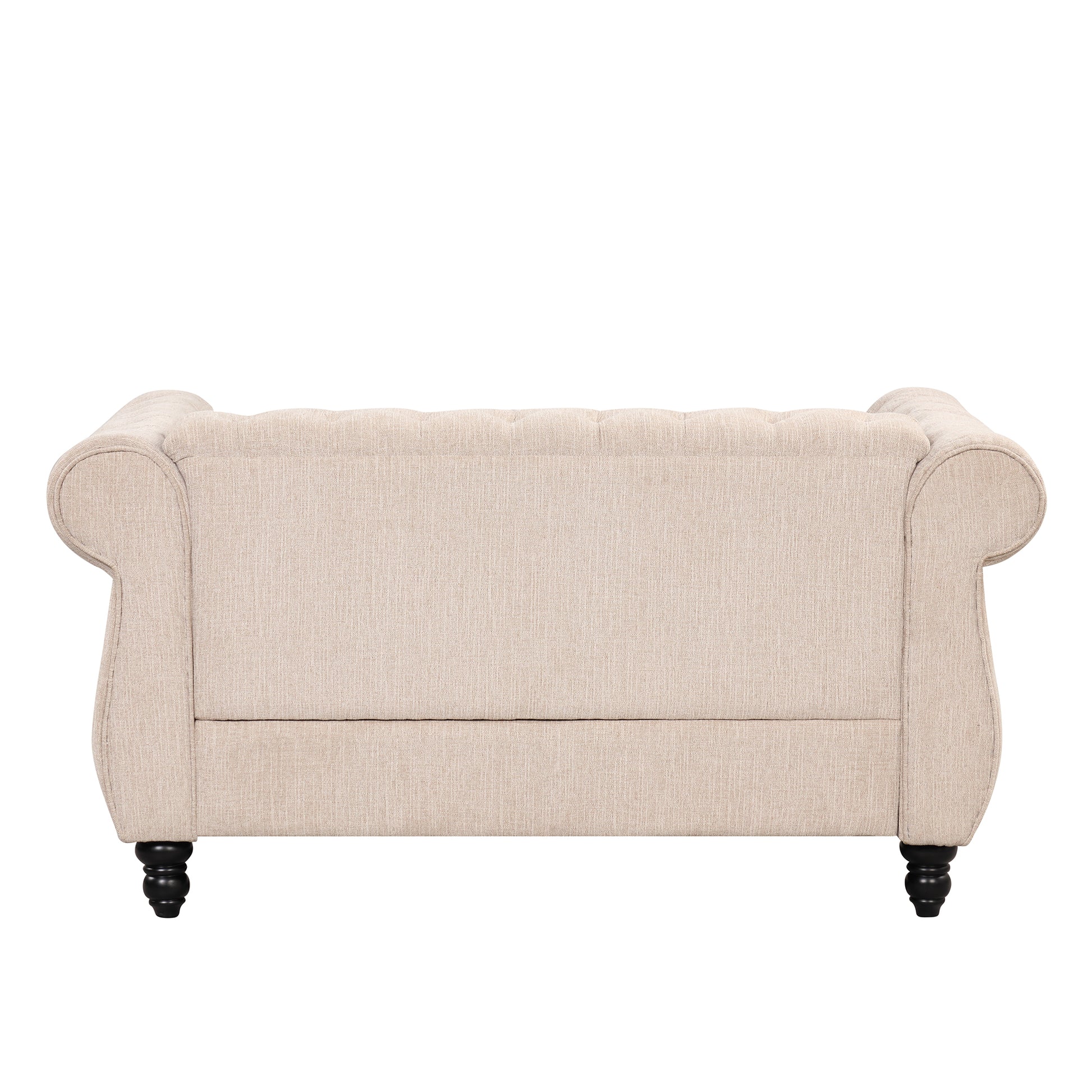 60" modern sofa Dutch plush upholstered sofa, solid beige-foam-polyester