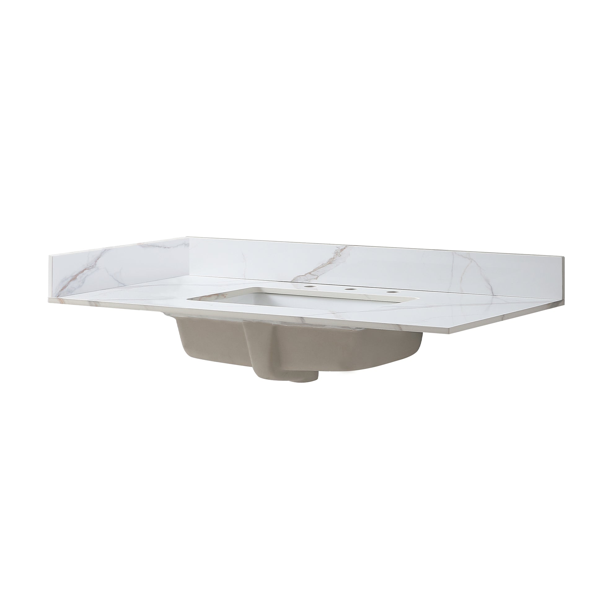 Vanity Top Carrara Gold Side Splash - White