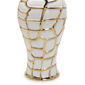 Regal White and Gold Ceramic Decorative Ginger Jar white-ceramic